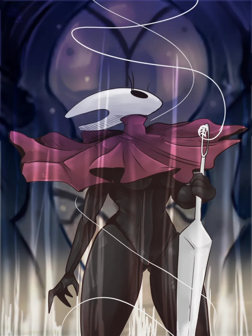 Upgrading the hunters crest (NSFW/slight nudity)(silksong)(art done by me)