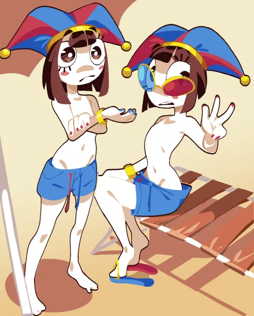 When you want to participate of the Mens Swimsuit Challenge but your host said no nipples