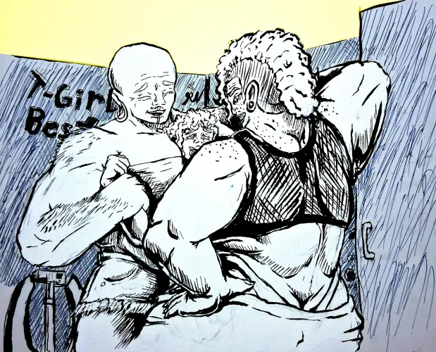 A lovely butch sandwich (art by me)