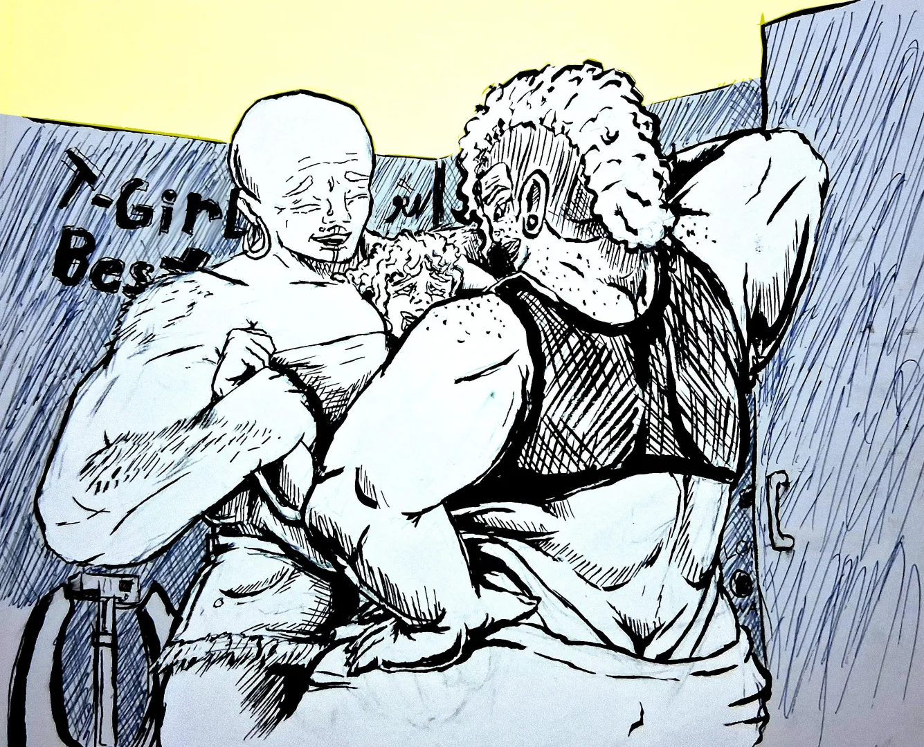 A lovely butch sandwich (art by me)