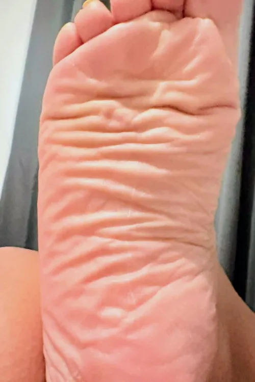 Admire my soles. Every wrinkle needs attention