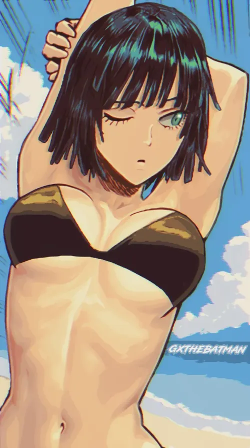Fubuki on the beach [One Punch Man] (745x1334)