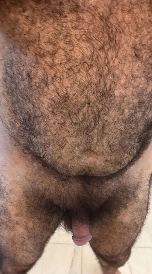 My hairy softie and my big belly.