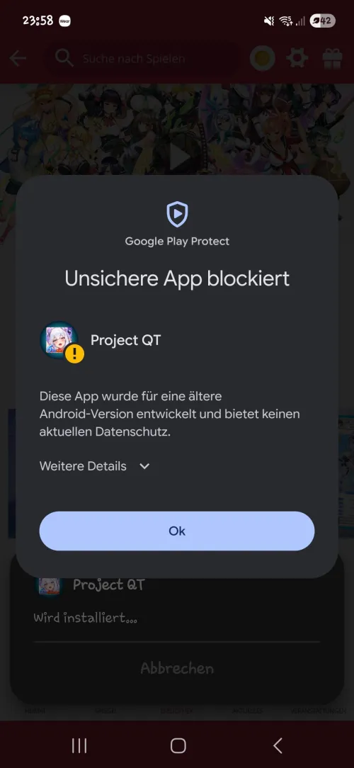 Problem with downloading the App