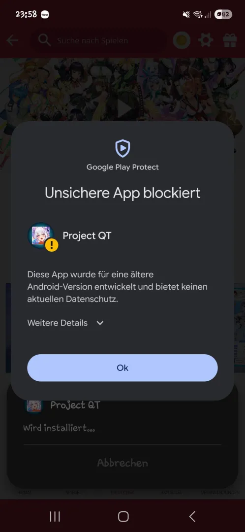 Problem with downloading the App
