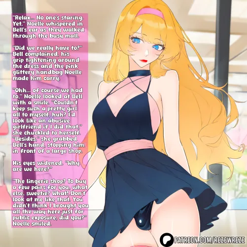 Public outing and Lingerie Shopping - Feminization Caption