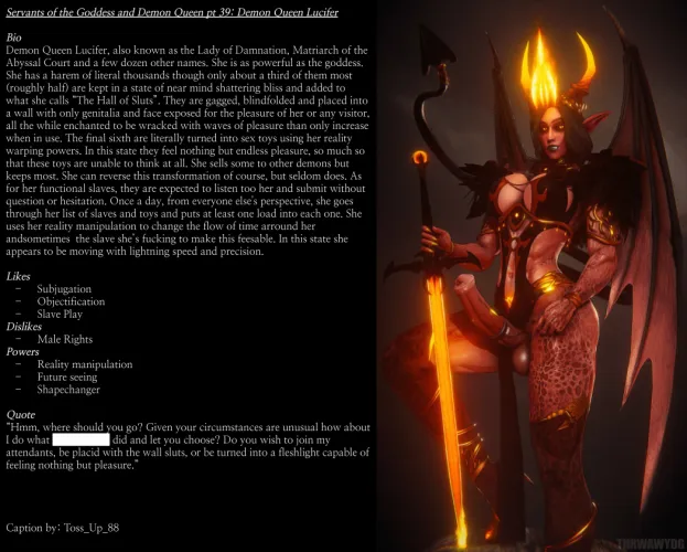 Servants of the Goddess and Demon Queen pt 39: Demon Queen Lucifer