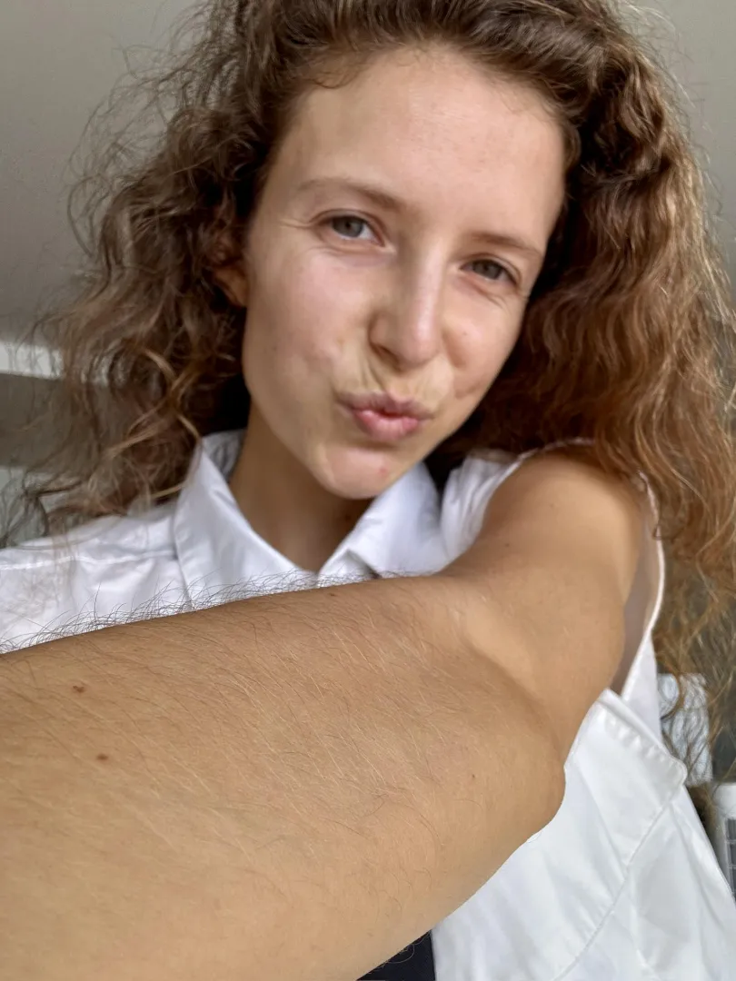 So fluffy and blonde  [arms]