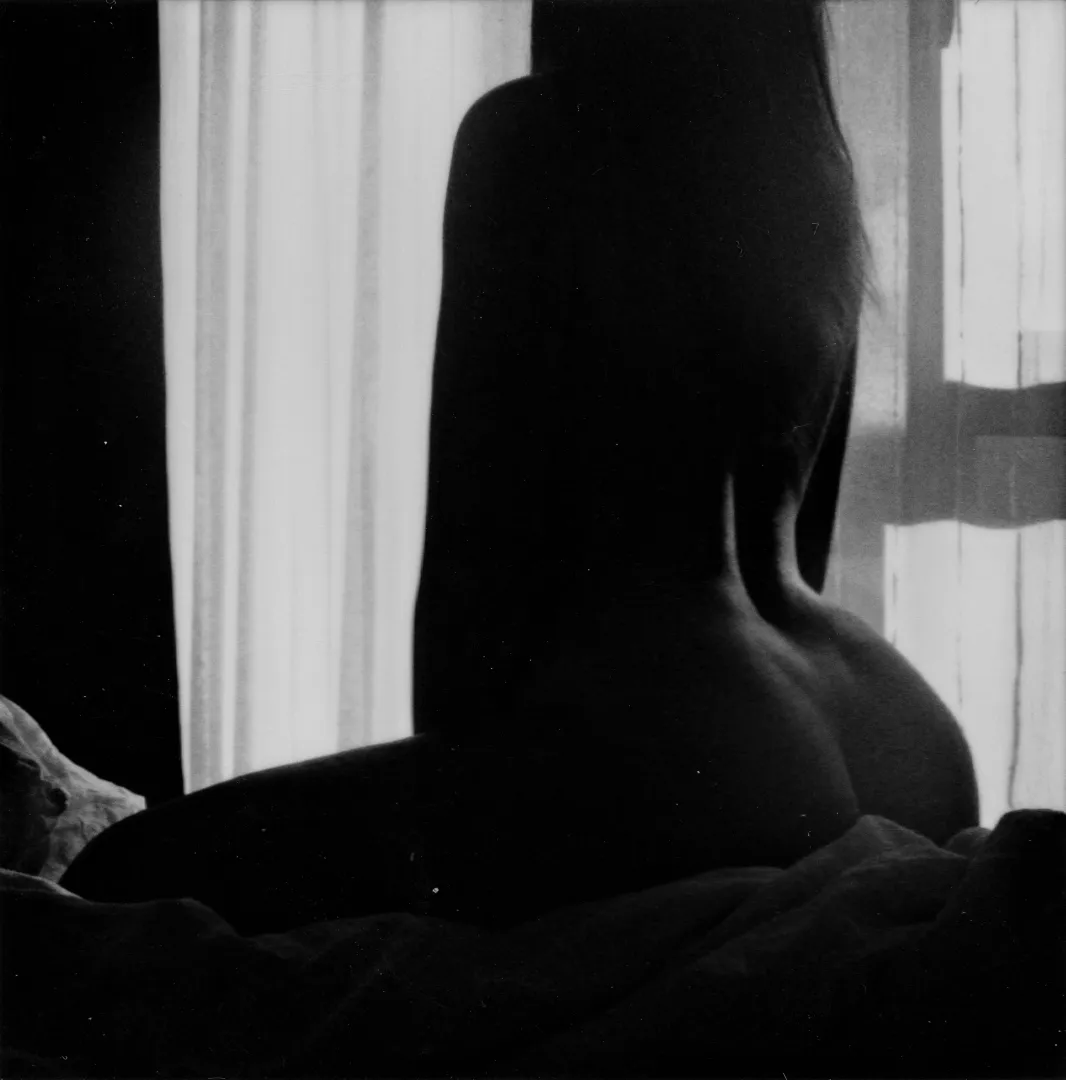 Window silhouette on instant film